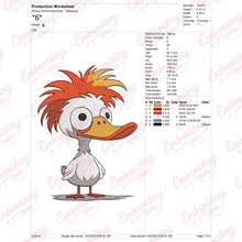 Cartoon Duck With Big Eyes Embroidery Design