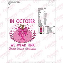 Pink Pumpkin For Breast Cancer Awareness Month Embroidery Design