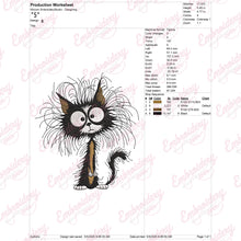 Whimsical Black Cat Embroidery Design