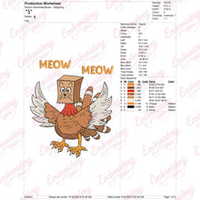 Funny Turkey Cat Thanksgiving Embroidery Design