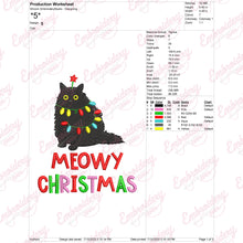 Meowy Christmas Cat Embroidery Design