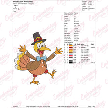 Funny Dancing Turkey Thanksgiving Embroidery Design