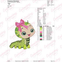Cute Caterpillar Embroidery Design