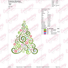 Stylized Christmas Tree Embroidery Design