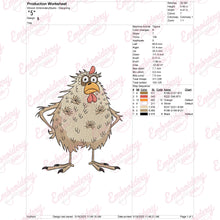 Cranky Chicken Embroidery Design