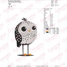 Cute Cartoon Bird Embroidery Design