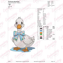 Funny Duck Bow Embroidery Design