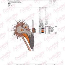 Crazy Peeking Flamingo Embroidery Design