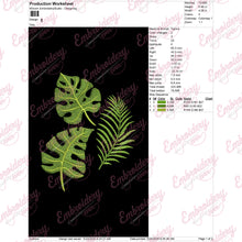 Tropical Leaves Embroidery Design