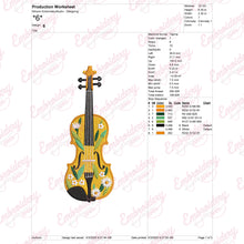 Violin Music Instrument Embroidery Design