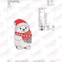 Christmas Polar Bear Embroidery Design