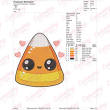 Halloween Kawaii Candy Corn Embroidery Design