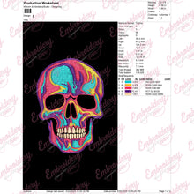 Colorful Skull Embroidery Design