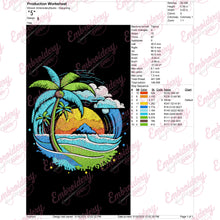Summer Sunset Machine Embroidery Design