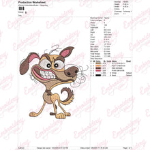 Crazy Dog Embroidery Design