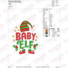 Christmas Baby Elf Embroidery Design