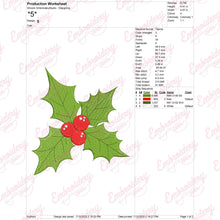 Holly Berry Christmas Embroidery Design