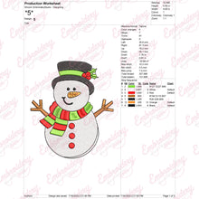 Christmas Snowman With Hat Embroidery Design