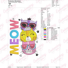 Funny Cats Meow Embroidery Design