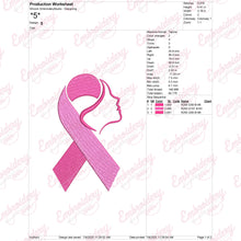 Woman & the Ribbon Breast Cancer Awareness Embroidery Design