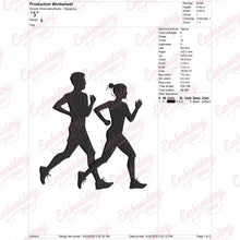 Man Woman Jogging Embroidery Design