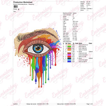 Beautiful Rainbow Woman Eye Embroidery Design