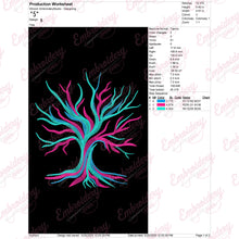 Leon Color Tree Embroidery Design