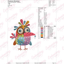 Crazy Colorful Bird Machine Embroidery Art