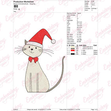 Cute Christmas Kitten Santa Hat Embroidery Design