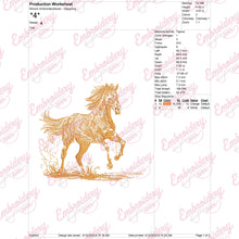 Running Horse LinArt Embroidery Design