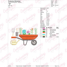 Gardening Plant And Tools Embroidery Design