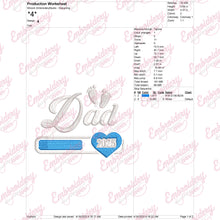Dad 2025 Loading Embroidery Design