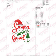 Santa Define Good Christmas Quote Embroidery Design