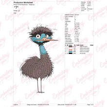 Crazy Ostrich Bird Embroidery Design