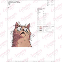 Funny Face Cartoon Cat Embroidery Design