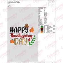 Happy Thanksgiving Day Embroidery File