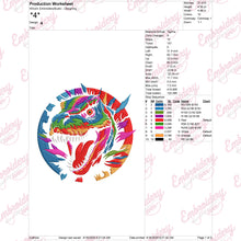 Colorful Dragon Head Embroidery Design