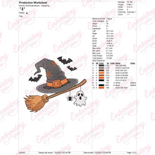 Halloween Witch Hat Broom Embroidery Design