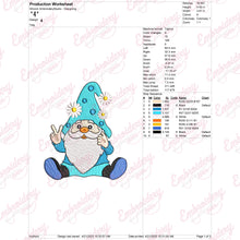 Funny Gnome with Daisy Flower Embroidery Design