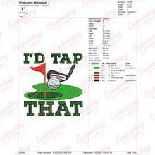 I'd Taap That Golf Themed Embroidery Design