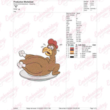 Thanksgiving Turkey Roast Embroidery Design