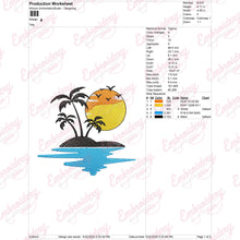 Summer Palm Tree Embroidery Design