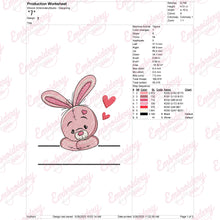 Cute Pink Bunny Embroidery Design