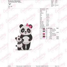 Mama Panda With a Baby Panda Embroidery Design