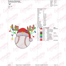 Reindeer Antler Baseball Christmas Embroidery Design