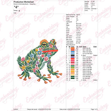 Tropical Leaves And Flowers Tree Frog Embroidery Design