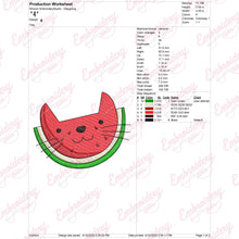Funny Cat Watermelon Embroidery Design