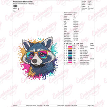 Raccoon Wearing Sunglasses Embroidery Design