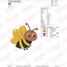 Cute Honey Bee Embroidery Design