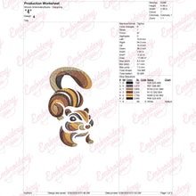 Cute Chipmunk Embroidery Design
